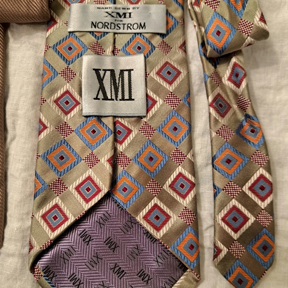 100% Silk Tie Hand Sown By XMI For Nordstrom